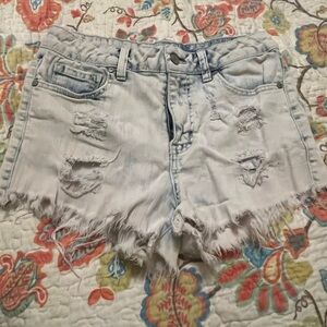 Altar'd State Blue Jean Shorts Distressed Cut-Off